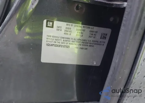 2015 Cadillac Cts Standard from USA, damaged, VIN 1G6AP5SX0F0107925